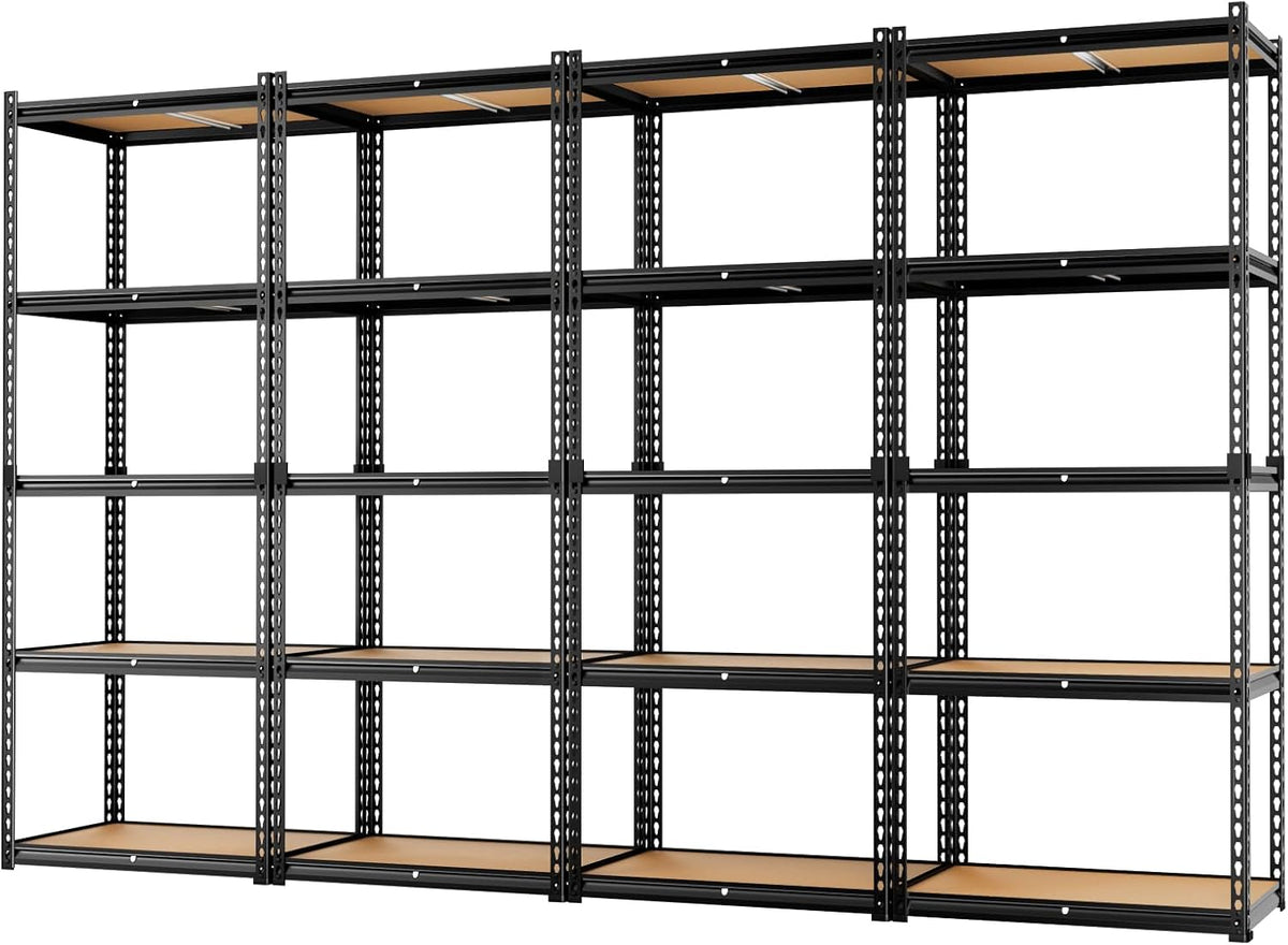 LEVELEVE 5-Tier Heavy Duty Storage Shelving Unit, 2020 lbs Capacity, Adjustable Metal Utility Shelf, 35" L x 16" W x 73" H for Garage, Kitchen, Pantry, Basement, Bathroom, Laundry,4 Pack