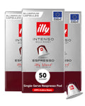 illy Aluminum Espresso Capsules - Compatible with Nespresso Machines - Intenso Bold Roast Coffee- Full of Flavor - Notes of Cocoa and Dried Fruit - Single Serve Capsules - 10 Count (Pack of 5)
