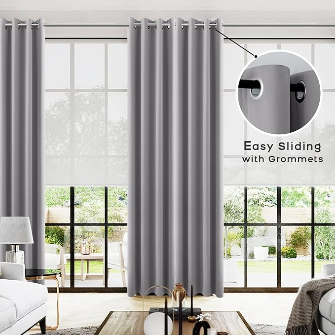 KOUFALL 2 Panels Set 96 Inches Long Blackout Curtains