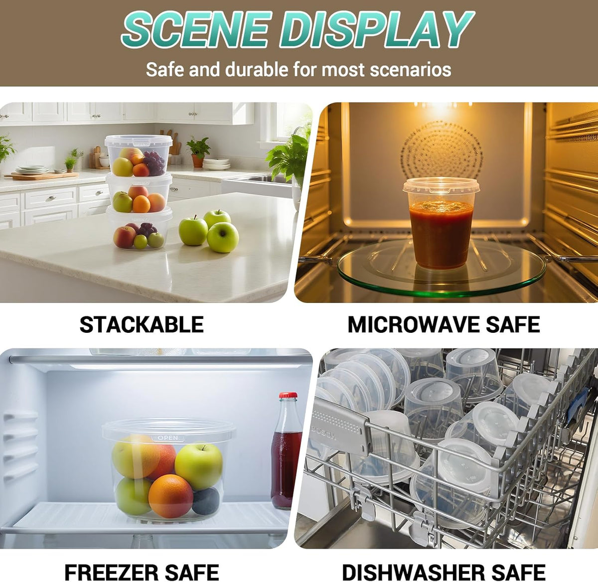 Food Storage Containers, 26 Pack 18 oz Freezer Storage Containers with Lids, Leakproof, BPA Free, Microwave & Dishwasher Safe Takeout Container - Ideal for Soup and More