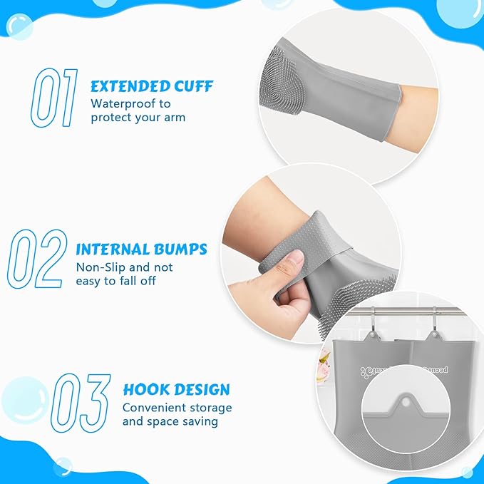 Pecute Pet Grooming Gloves: Heat-Resistant Silicone Gloves with High-Density Teeth for Enhanced Massaging and Bathing of Dogs and Cats