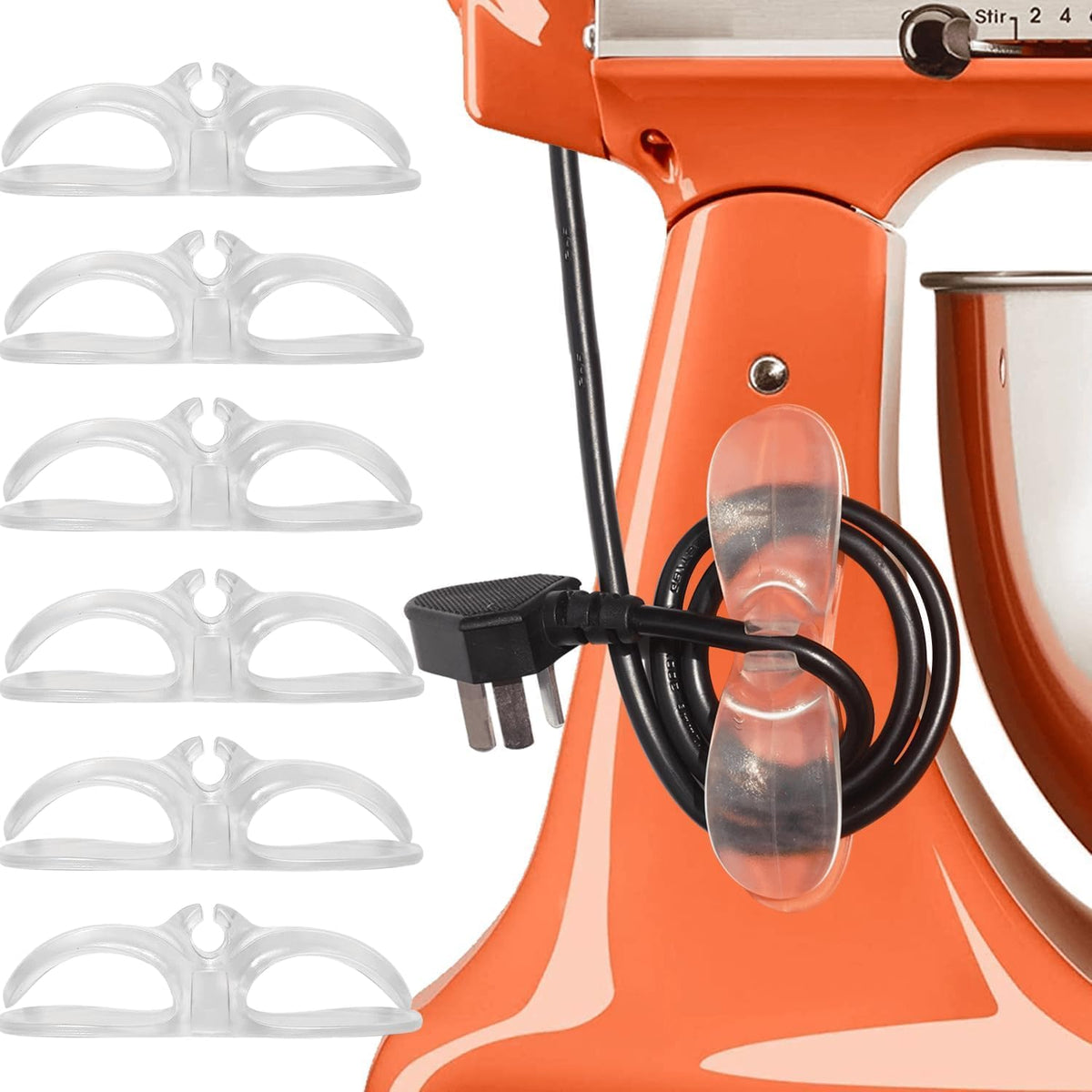 Cord Organizer for Kitchen Appliances - Clear 6PCS