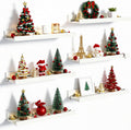 upsimples Floating Shelves for Wall, Wall Shelves for Decor Storage Set of 6, Wall Mounted Wood Shelf for Bedroom, Living Room, Bathroom, Kitchen, Picture Ledge Shelf, White