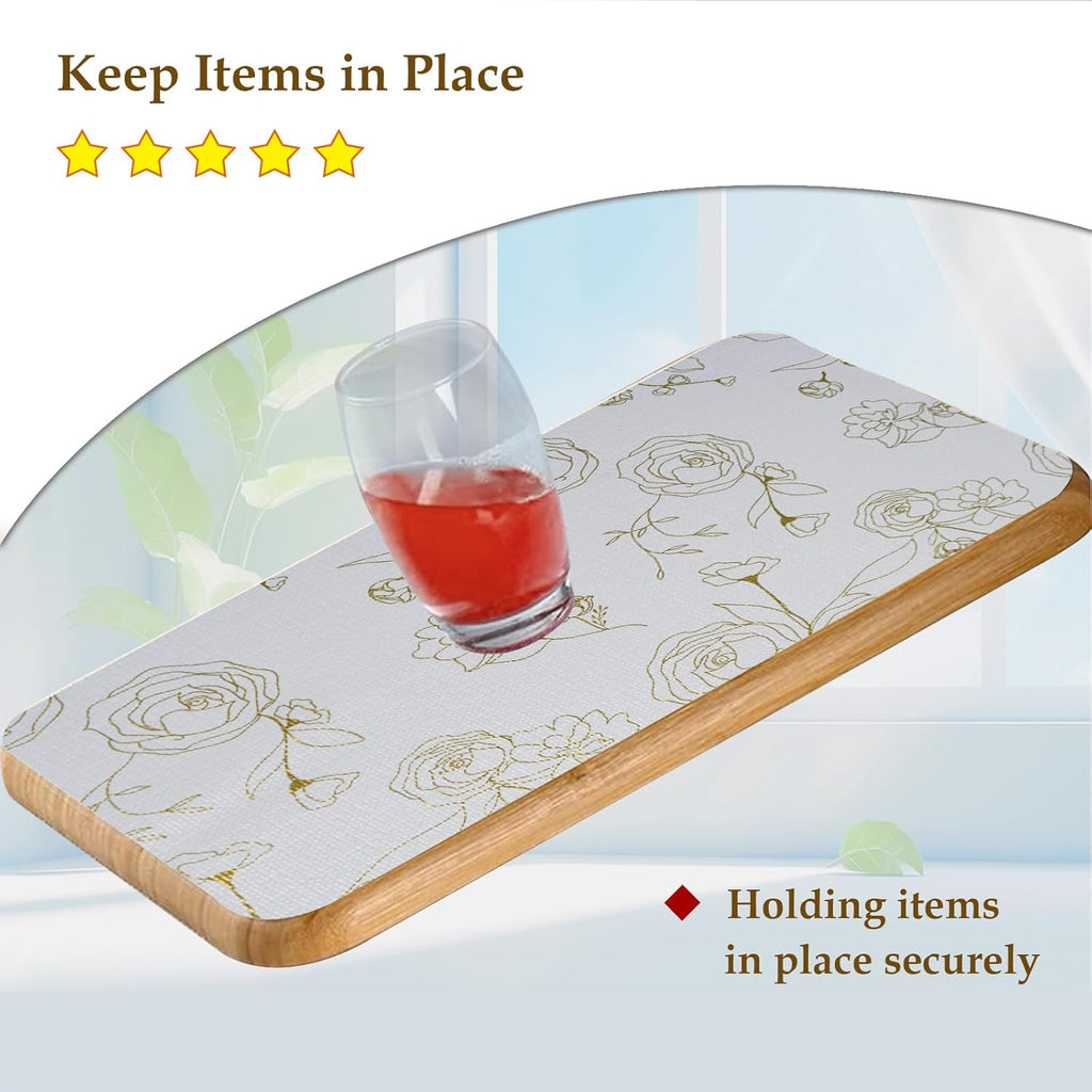 Moriah Shelf Liner for Kitchen Cabinet Non-Adhesive, Thickened Drawer Liner No Slip for Dresser Waterproof Cabinet Paper Liner for Bathroom Shelves Protects Surfaces(Rose,17.5'' x 20')