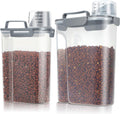 TBMax Dog Food Storage Containers 2 Pack 8 to 10 Lbs, Airtight Pet Food Container Dispenser with Large Spout & Portable Handle, Travel Dog Treat Cat Food Storage Bin Bird Seed Container -Dark Grey