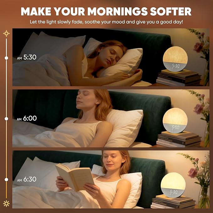 Stillstorm Sunrise Alarm Clock, Sound Machine, Fabric Dimmable Night Light