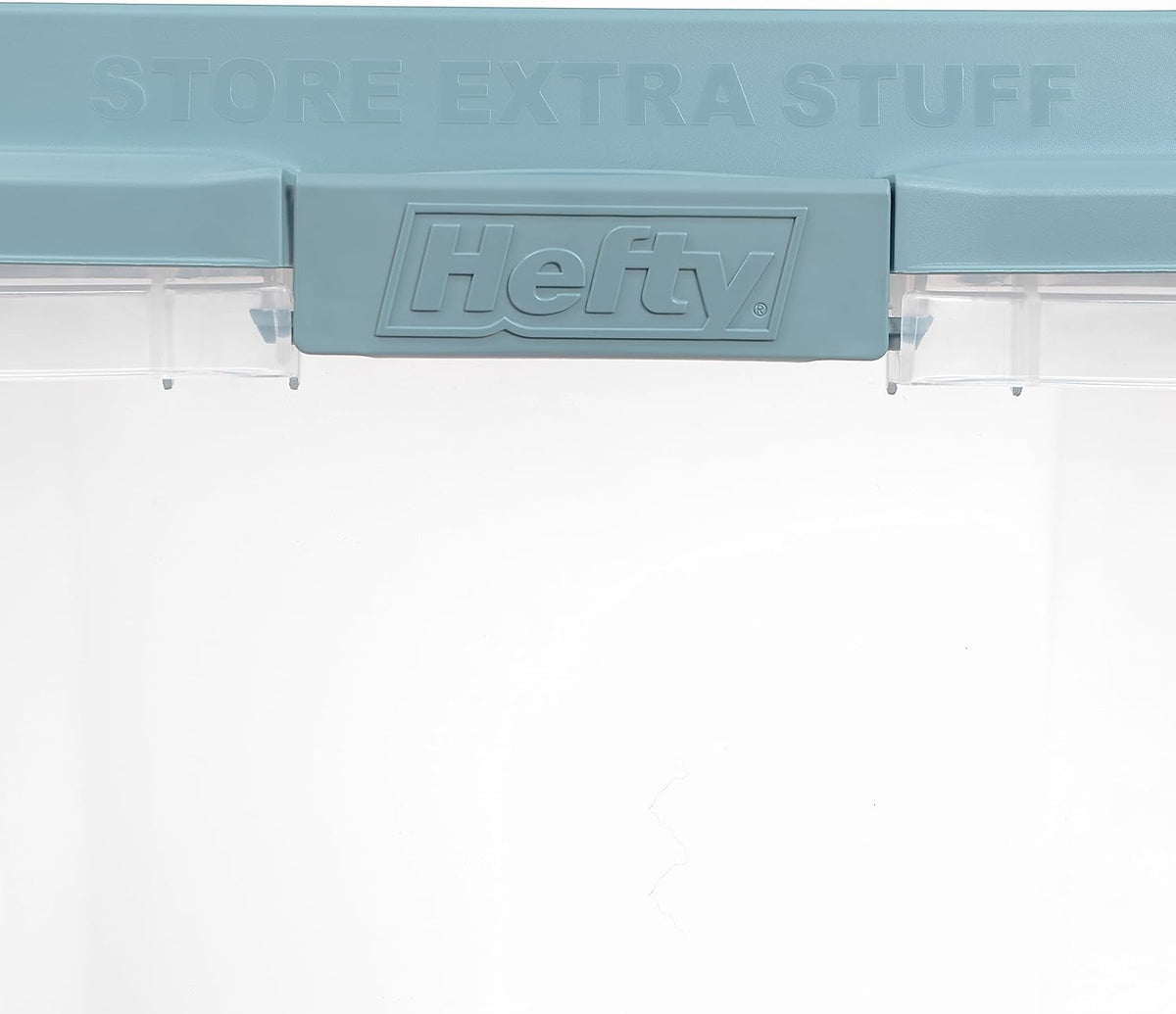 Hefty HI-RISE 40 Qt Stackable Storage Bins with Lids – 6 Pack Clear Plastic Under Bed Storage Containers, Shoe Organizer Boxes with XL Lid-Locking Latches, Comfort-Grip Handles, Durable Double Rim