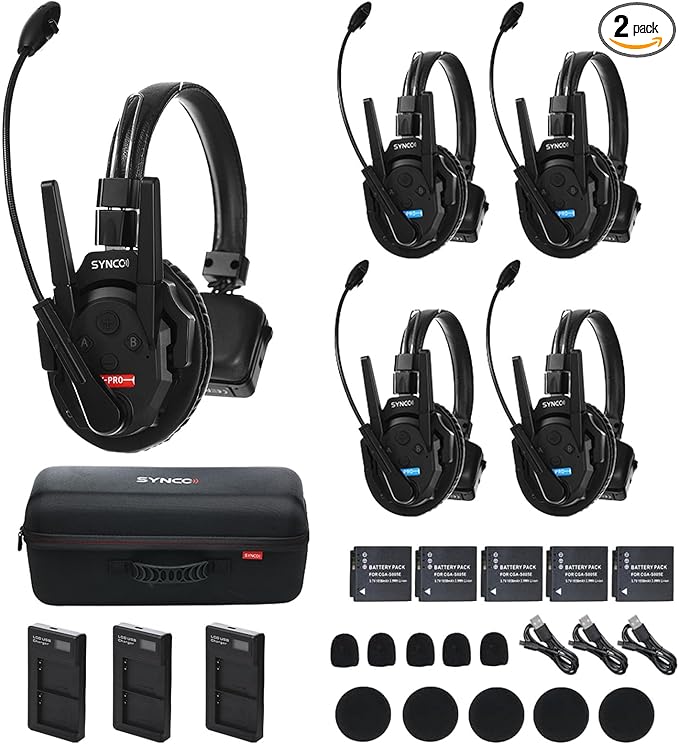 SYNCO XTalk Pro5 XPro X5 2.4GHz Wireless Headset Communication System Random
