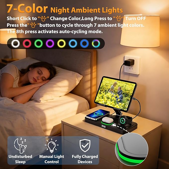 30W Charging Station for Apple Products, Foldable Wireless Charger
