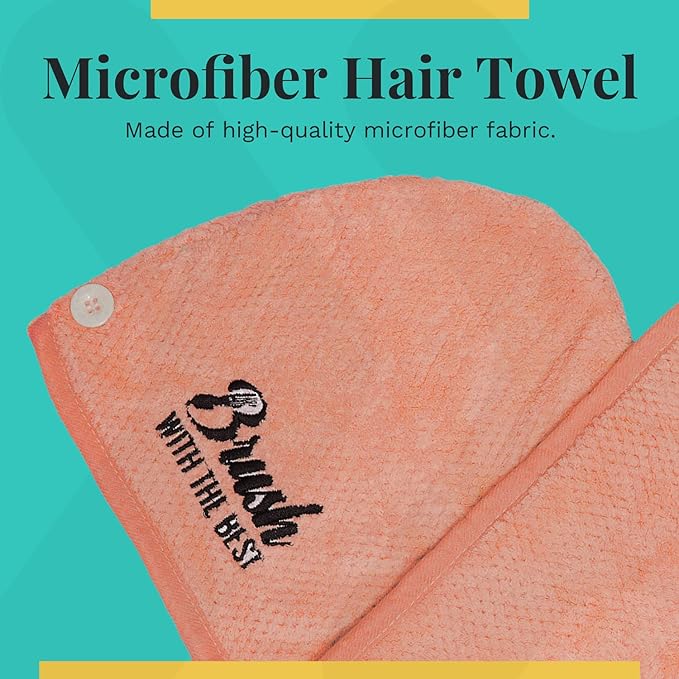 Felicia Leatherwood Microfiber Hair Towel Wrap - Quick Drying, Anti Frizz & Gentle on Hair - Easy to Use, Saves Time, Lightweight & Compact - for Curly, Long & Thick Hair - Men & Women - Watermelon