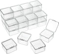 SATINIOR 24 Packs Small Clear Plastic Beads Storage Containers Box with Hinged Lid for Storage of Small Items, Crafts, Jewelry, Hardware (2.48 x 2.48 x 1.57 Inches)