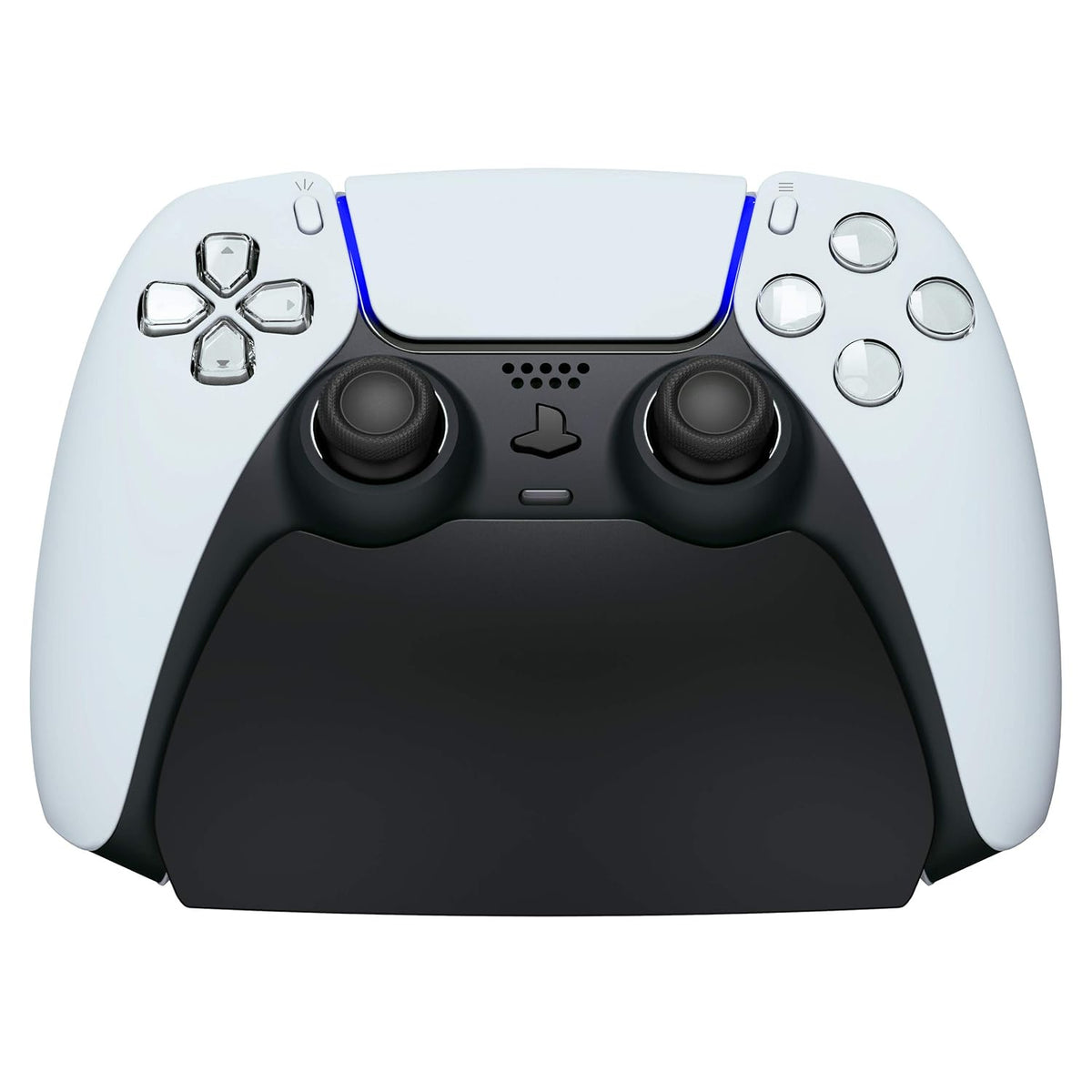 PlayVital 2 Pack Controller Display Stand for ps5, Gamepad Stand Desk Holder for ps5 Controller Accessories with Rubber Pads, Solid Black