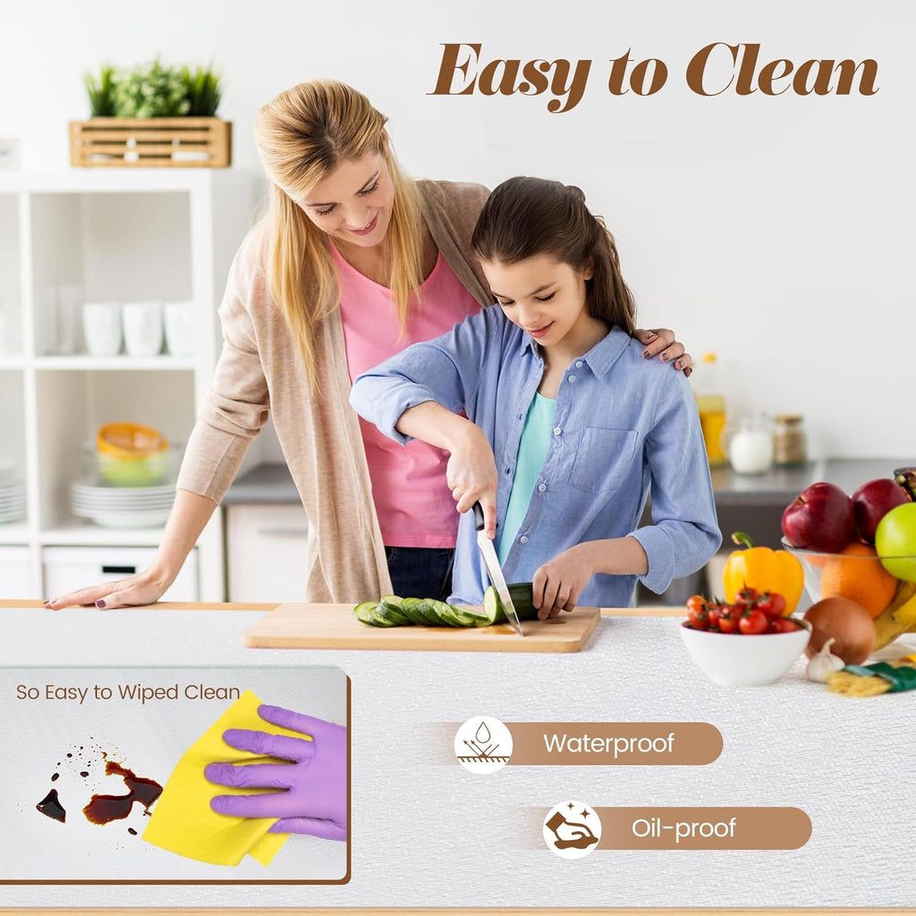 Drawer Shelf Liner for Kitchen Cabinets Non-Adhesive, Non Slip Shelf Paper Waterproof Thickened Cabinet Liners for Shelves, Strong Grip Mats for Cupboard, Dresser, Pantry, White, 23.6 in x 30 FT