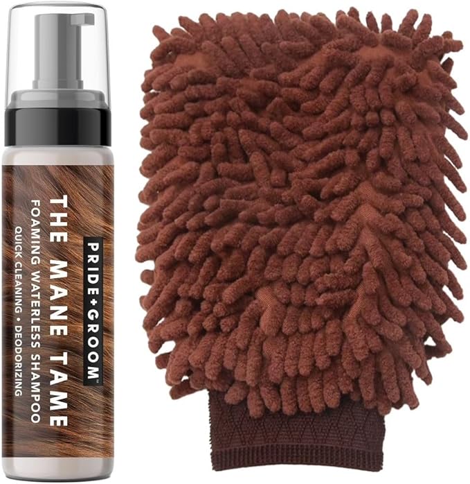 Pride and Groom The MITT KIT: A Waterless Bath for Dogs - Foaming Dry Shampoo and a Pet Sensitive Glove for a Rinse Free Cleanse and to Eliminate Odor