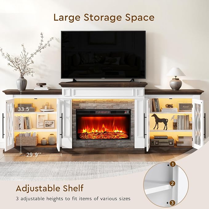 104" LED Fireplace TV Stand