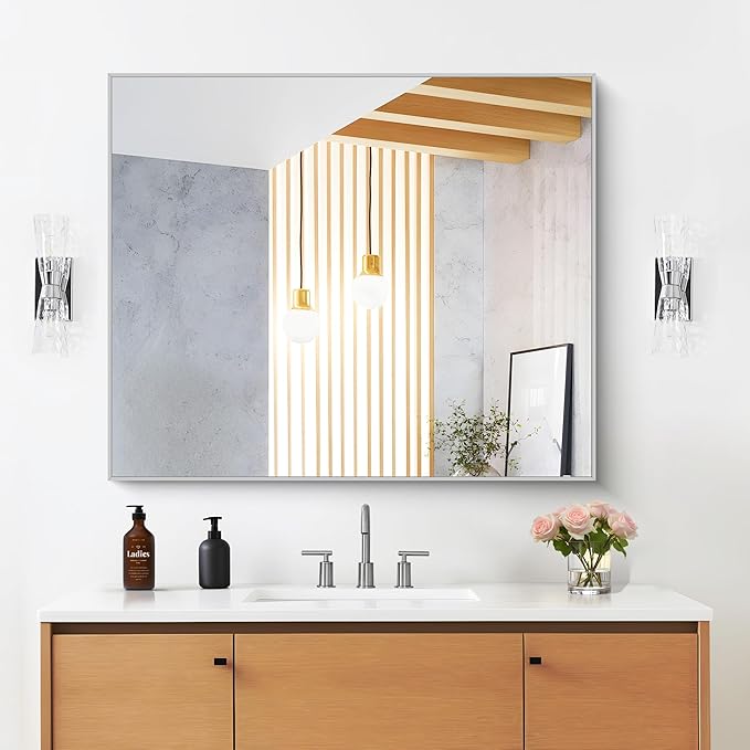 30" x 30"Bathroom Mirror, Decorative Rectangular Vanity Mirror