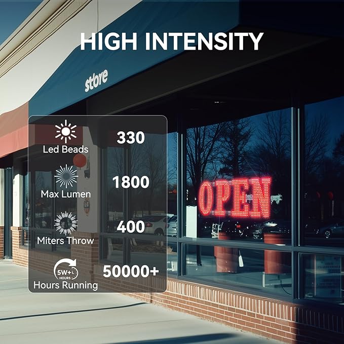 30" x 10" Large LED Open Signs