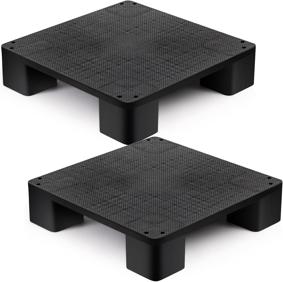 1 Pcs Plastic Pallet for Basement Storage Easy Stack Lightweight Floor Pallet Display Flooring Room Supermarket Christmas, Support up to 2000 Lbs (20'' L X 20'' W X 4.7'' H,Black)