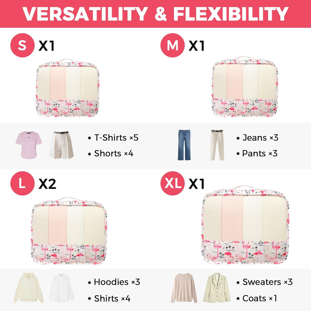BAGAIL 9 Set Packing Cubes Luggage Packing Organizers for Travel Accessories