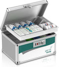 Glosen Medicine Lock Box with Combination Lock, Medication lock box【Small 10x6.7x6.7 Inch】,medical box organizer