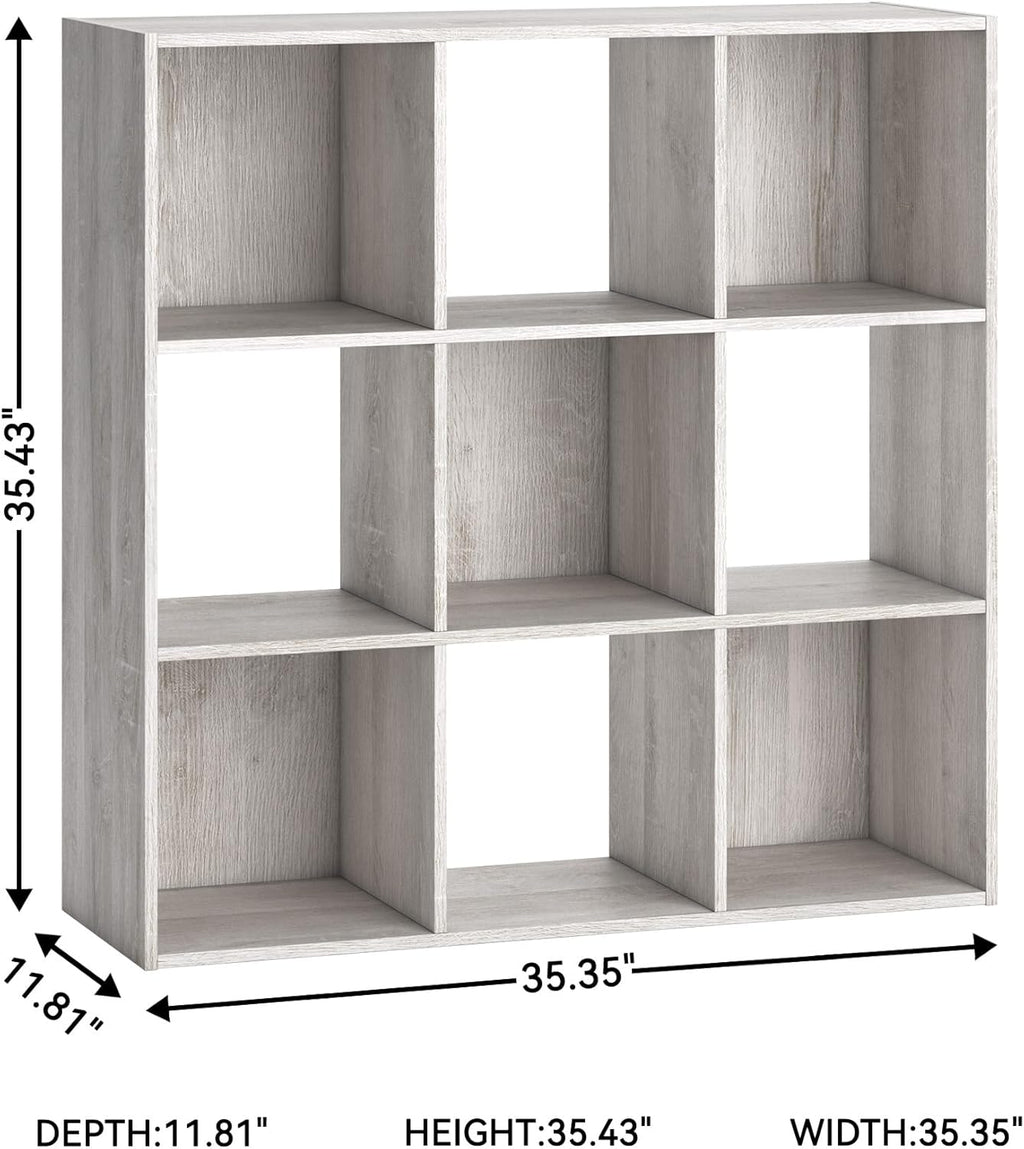 Signature Design by Ashley Paxberry Coastal 9 Cube Storage Organizer or Bookcase, Whitewash