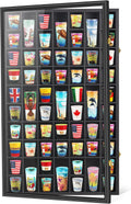 Black Shot Glass Display Case Large 61 Slots Glass Display Holder Wall Mounted Storage Shadow Box with UV Protection Acrylic Glass Door for Room Decor