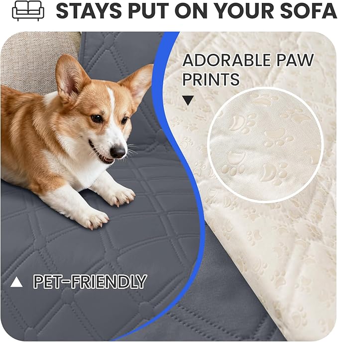 CYCMACO Waterproof Dog Bed Cover Pet Blanket, Soft Couch Cover for Dogs Washable, Non-Slip Dog Blanket Protect Furniture Couch Sofa Car for Puppy Large Dogs Cat (30x53 Inch, Dark Grey)