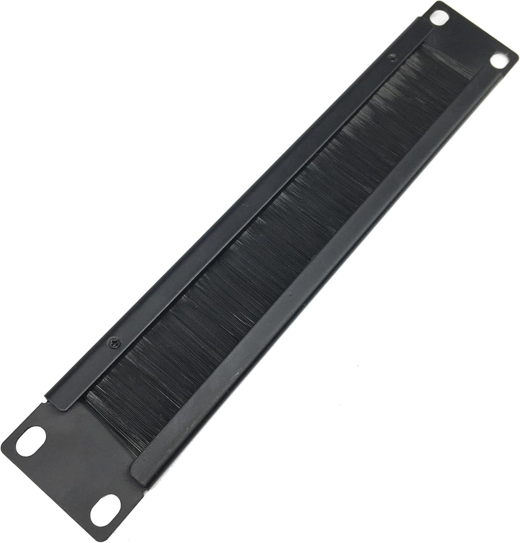 1U Mini 10 inch Brush Cable Management Panel Cable Manager with Brush Strip for Cable Entry in 10 Inch Server Rack, Network Cabinet or Desktop Rack