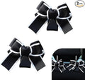 2 PCS Car Seat Headrest Hooks, Cute Bow Back Seat Storage Hangers for Handbag Purse Coat, Universal Auto Organizer Hooks (Black Line)