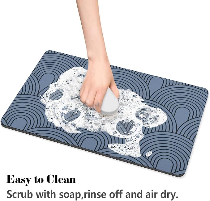 Dog Food Mats for Floors Absorbent, Pet Cat Food Mat - Quick Dry Dog Bowl Mats for Food and Water, Eco-Friendly Boho Pet Supplies