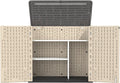 Storage Shed Shelf, Weatherproof Metal Shelf for 30 cuft Tool Cabinet, Ideal for Outdoor Use, with Screw and Nuts Easy Assembly, 45.6''L×13.2''W×30.1H, White