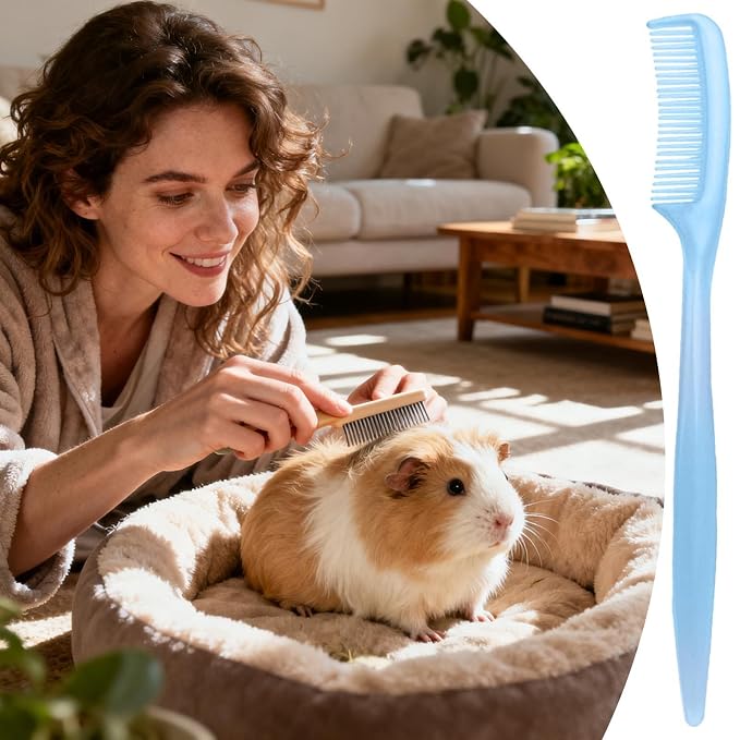 Bunny Brush 10 Pieces Small Animal Shredding Tool | Hamster Comb for Tiny Pet Ferret Indoor Home Coat Sensitive Skin Daily Care
