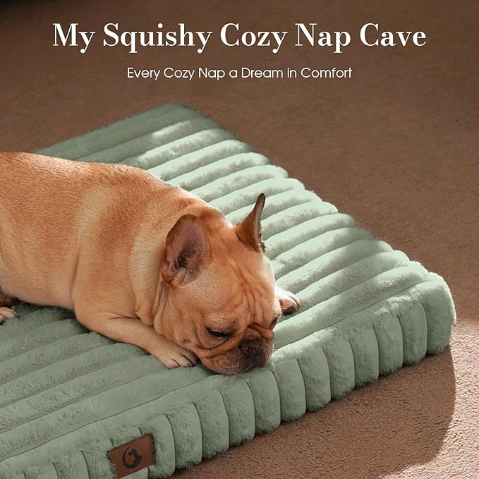 Cozila Extra Large Dog Bed for Crate, Orthopedic Dog Bed with Waterproof Lining, Soft Short Plush Surface & Egg Crate Foam, Machine Washable Pet Bed with Removable Cover & Anti Slip Bottom