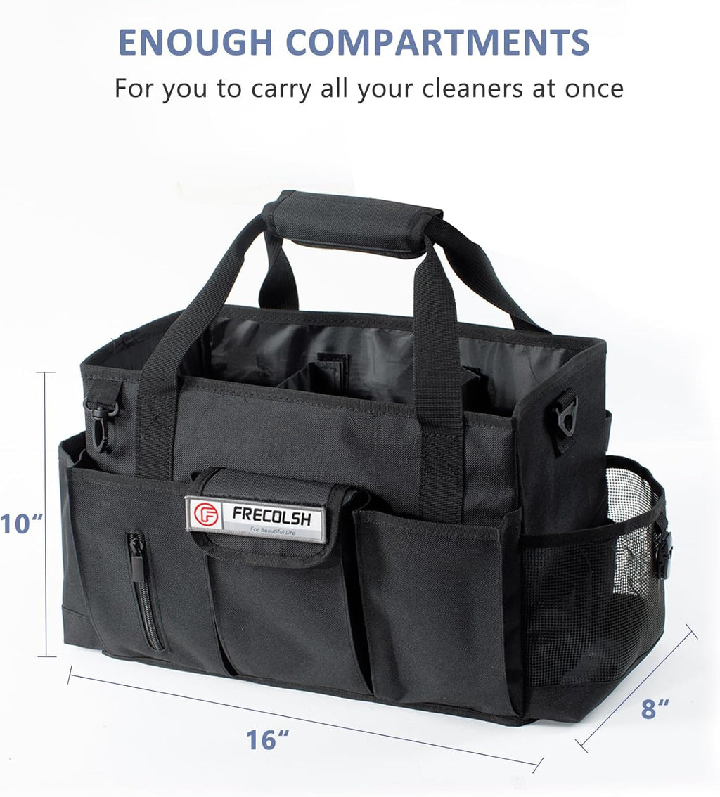 Large Cleaning Caddy for Cleaning Suppliers Organizer,15" Storage Organizer for House Clean Essential, Wearable Cleaing Bag, Storage Caddy for Housekeeping