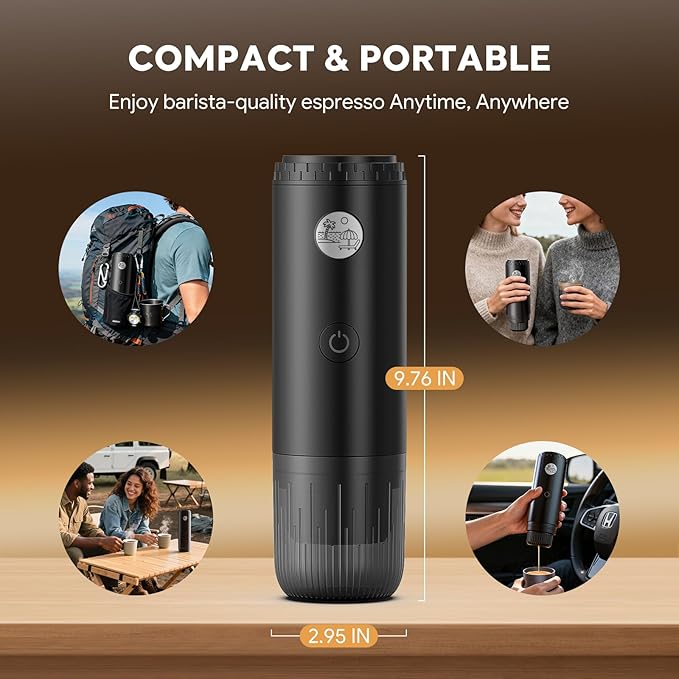 Portable 2-in-1 Coffee Maker, Portable 20 Bar Espresso Machine