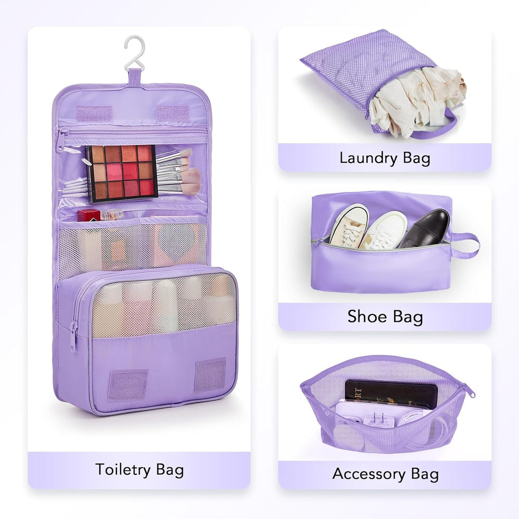 10 Set Compression Packing Cubes for Travel Essentials,Compressible Expandable Packing Cubes for Suitcase,OlarHike Luggage Organizer Bags for Travel,Handy Helper for Organizing Clothes(Light Purple)