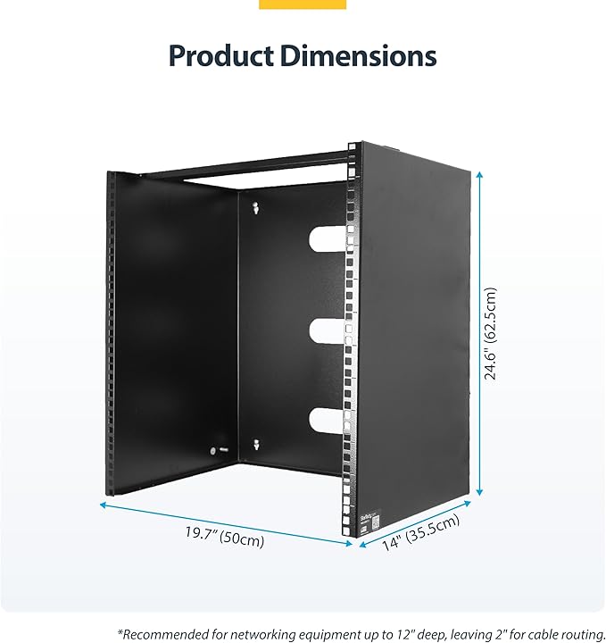 StarTech.com 14U Wall Mount Network Rack, 14 in Deep, IT Equipment, Network