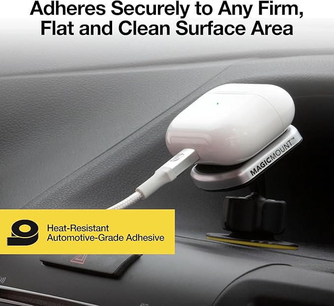 Scosche MPDB MagicMount Pro Magnetic Cell Phone Car Mount with Strong Magnets & 360° Adjustable Head, Adhesive Dashboard Cell Phone Holder Compatible with iPhone, Samsung, Android, Non-MagSafe Devices