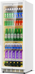 Commercial Display Beverage Fridge: 13.8 Cu Ft Upright Cooler