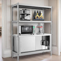 YITAHOME Stainless Steel Shelves 4 Tier, 48x18x60in Storage Shelf Unit with Cabinet, NSF Heavy Duty Floor Mount Shelving for Kitchen Garage Office Restaurant Warehouse, Indoor