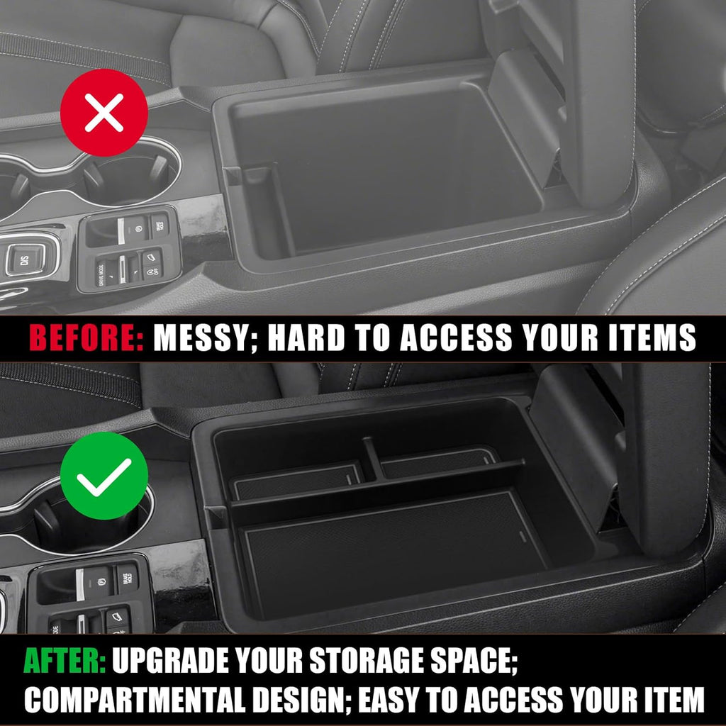 Muslogy Center Console Organizer Compatible with Honda Pilot 2023 2024 2025, 2024 Ridgeline/Passport Center Console Storage Box Divider Inserts Interior Accessories ABS Material(Gray)