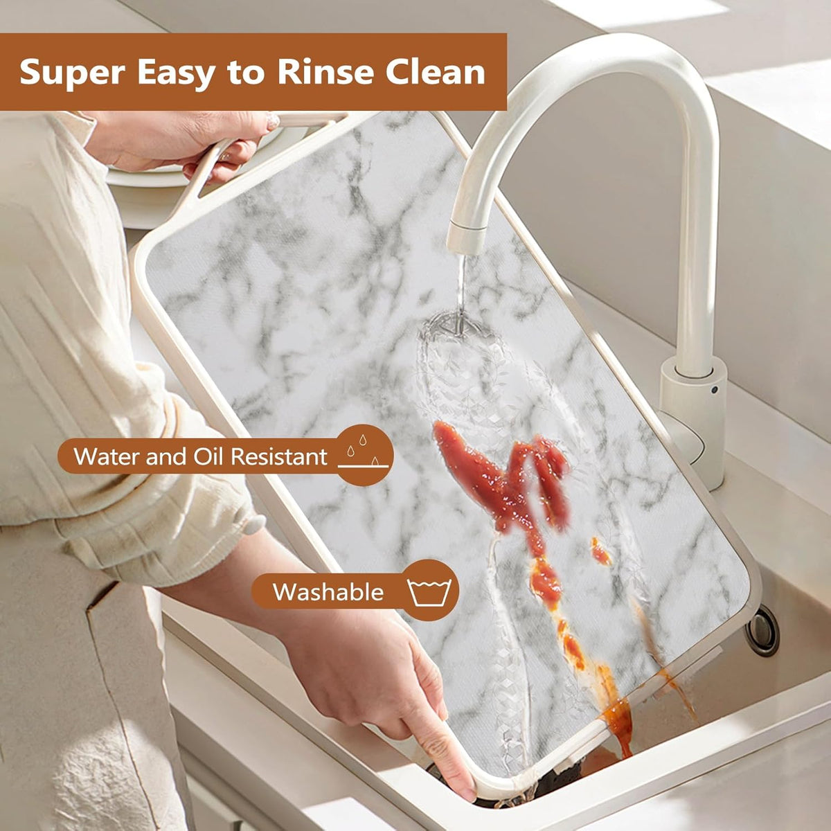 Drawer and Shelf Liner for Kitchen Cabinets, Non-Adhesive Strong Grip Thickened Cabinet Liners for Shelves, Non-Slip Mats Shelving Paper Protect Cupboard, Dresser, Pantry | Marble, 17.5" x 20FT