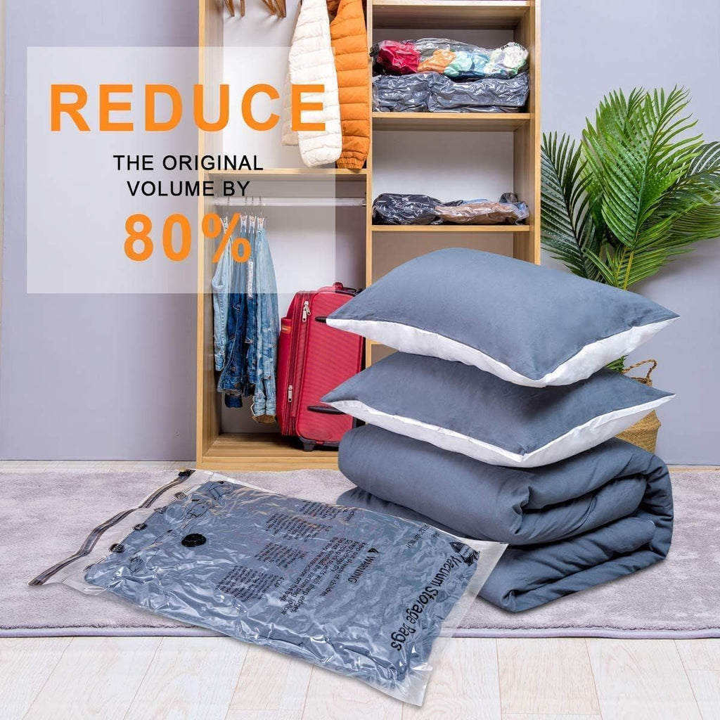36 Pack Vacuum Seal Bags For Clothing,(6 Jumbo, 6 Large, 6 Medium, 6 Small, 6 Travel roll up bags,6 small Travel roll up bags) Space Saver Bag for Clothes, Blanket, Duvets, Pillows, Comforters