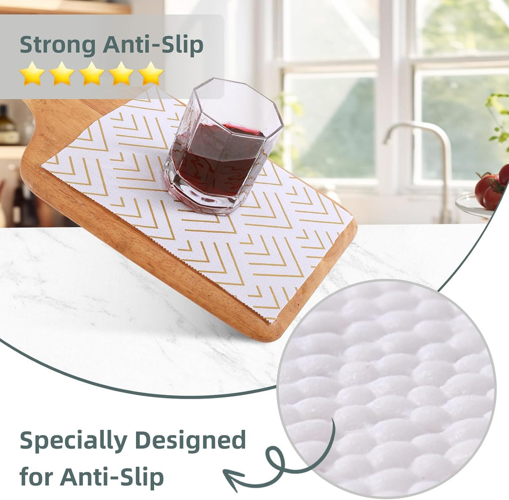 Shelf Liner for Kitchen Cabinets Non Adhesive Drawer Liner Gold Arrow Non-Slip Thickened Shelf Liner Paper Strong Easy to Clean for Tool Box Refrigerator with Knife and Tape Measure 12 inche x 20 feet