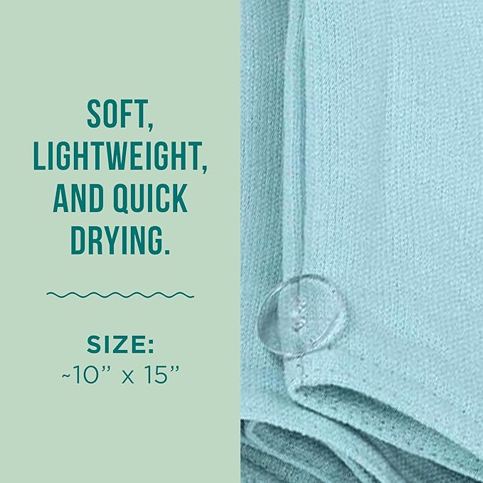 Sand Cloud Hair Towel Wrap for Women & Men, (Seaglass, Terra) - 100% Turkish Cotton Quick Hair Drying Towel Wrap - Absorbent Half Terry Weave Hair Plop Head Towel Wrap with Binding Edge