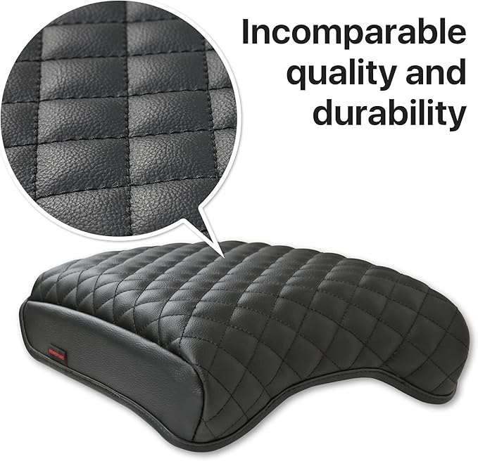 KMMOTORS MDX(2014~2020) Center Console Cover, Armrest Cushion, Vegan Leather, Car Accessories, Car Gadgets (MDX 2014~2020, Black)