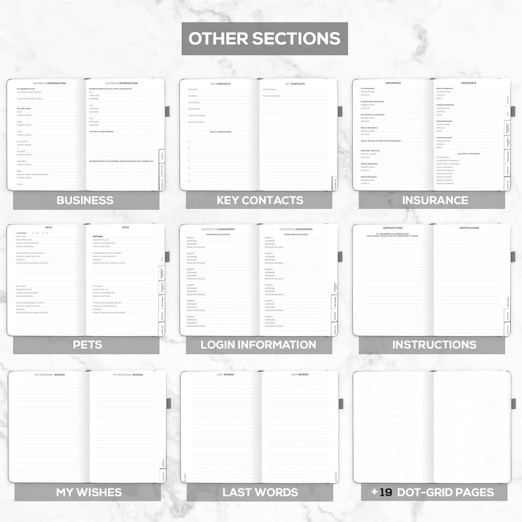 Clever Fox End of Life Planner – Final Arrangements Organizer for Beneficiary, Will Preparation, Last Wishes & Funeral Planning, A4 (Gray)