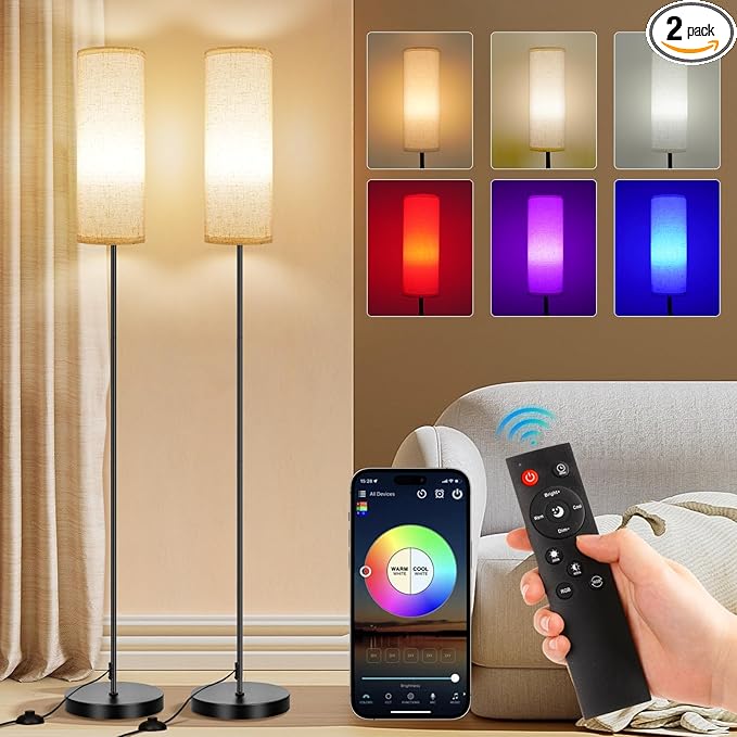 FRIDEKO HOME 2 Pack Floor Lamps