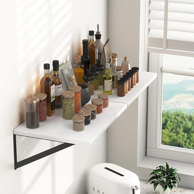 Heimlove White Deep Floating Shelves