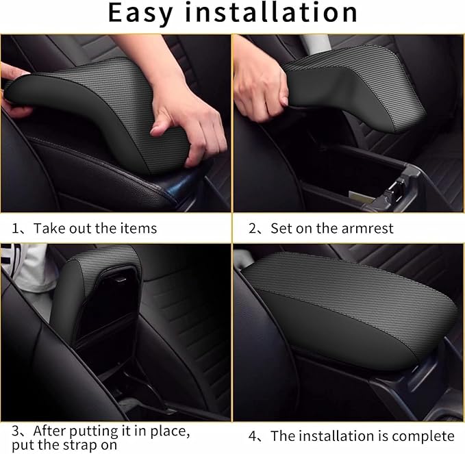 AOMSAZTO Console Covers for 2017-2019 Ford Escape Carbon Fiber